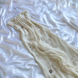 Niulatu White Spaghetti Straps Chiffon Sheath Gentle Prom Dresses with Beading HZ1103