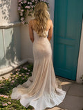 Niulatu Pearl Pink Mermaid Spaghetti Straps Glitter Sequin Train Prom Dresses HZ1103