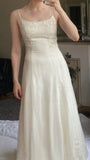 Niulatu Apricot Spaghetti Straps Chiffon Empire Dress Shiny Beaded Long Simple Formal Evening Dress HZ1103