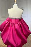 Niulatu Fuchsia Sweetheart Mermaid Satin Long Prom Dress Simple Formal Evening Dress HZ1103