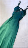 Niulatu Gradient Teal V-neck Spaghetti Strap Satin Party Dresses Elegant Backless Prom Dress HZ1103