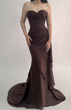 Niulatu Mermaid Dark Green Sweetheart Tulle Long Prom Dresses Formal Evening Dresses with Rufflest HZ1103