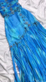 Niulatu Blue Spaghetti Straps A-Line Chiffon Beaded Party Dresses Homecoming Dress HZ1103