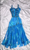 Niulatu Blue Spaghetti Straps A-Line Chiffon Beaded Party Dresses Homecoming Dress HZ1103