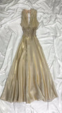 Niulatu Glitter Satin Deep V A-Line Prom Dress Backless Party Dresses HZ1103