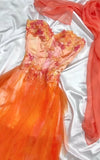 Niulatu Orange Strapless Short Sweetheart Neck Tulle A-Line Short Prom Evening Dress Homecoming Dress HZ1103