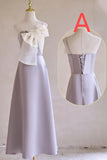 Niulatu Purple Satin with Bow A-Line Bridesmaid Dress, Elegant Formal Evening Dress HZ1103