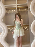 Niulatu Spaghetti Straps A-Line Homecoming Dresses Sweet Lace Short Prom Dress HZ1103