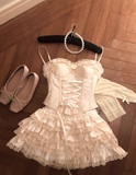 Niulatu Spaghetti Straps Satin Lace Satin Short Prom Dresses Cute A-Line Two-Piece Homecoming Dress HZ1103