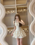 Niulatu Spaghetti Straps Satin Lace Satin Short Prom Dresses Cute A-Line Two-Piece Homecoming Dress HZ1103