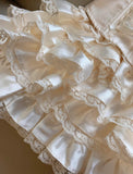 Niulatu Spaghetti Straps Satin Lace Satin Short Prom Dresses Cute A-Line Two-Piece Homecoming Dress HZ1103