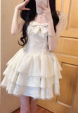Niulatu Lace Layered Homecoming Dress with Bow Tulle Retro Short Prom Dresses HZ1103