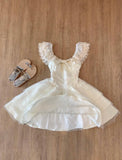 Niulatu Lace Layered Homecoming Dress with Bow Tulle Retro Short Prom Dresses HZ1103