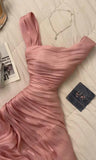 Niulatu Pink A-Line Chiffon Party Dresses HZ1103