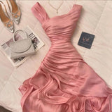 Niulatu Pink A-Line Chiffon Party Dresses HZ1103