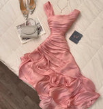 Niulatu Pink A-Line Chiffon Party Dresses HZ1103