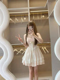 Niulatu Satin A-line Homecoming Dress Lace Spaghetti Strap Short Prom Dress for Party HZ1103