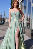 Niulatu Green Strapless Sweetheart A-Line Party Dresses Gorgeous Evening Dresses HZ1103