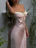 Niulatu Off Shoulder Sheath Satin Evening Dresses Gorgeous Party Dresses HZ1103