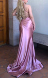 Niulatu Satin V-Neck Backless Mermaid Evening Dress Stunning Party Dresses HZ1103