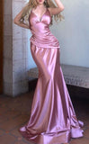 Niulatu Satin V-Neck Backless Mermaid Evening Dress Stunning Party Dresses HZ1103
