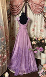 Niulatu Purple Chiffon Applique Sweetheart A-Line Long Prom Dresses Formal Evening Gown HZ1103
