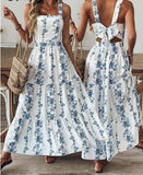 Niulatu Floral Strap Women's Dress Bow Backless Birthday HZ1103