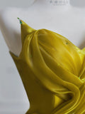 Niulatu Yellow Satin Sweetheart Neck A-Line Sweet 16 Dress Gorgeous Formal Evening Gowns HZ1103