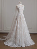 Niulatu Strapless Tulle Lace Vintage Wedding Dress Gorgeous A-Line Long Prom Dresses HZ1103