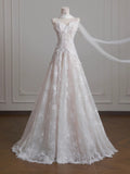 Niulatu Strapless Tulle Lace Vintage Wedding Dress Gorgeous A-Line Long Prom Dresses HZ1103