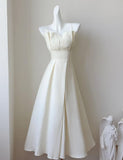 Niulatu Off-White Spaghetti Strap Prom Dresses Fashion Bridesmaid Dress HZ1103
