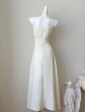 Niulatu Off-White Spaghetti Strap Prom Dresses Fashion Bridesmaid Dress HZ1103