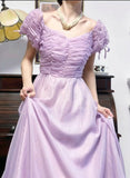 Niulatu Retro V-neck Chiffon Birthday Party Dress Sweet 16 Dress HZ1103