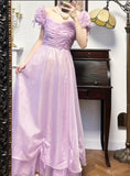 Niulatu Retro V-neck Chiffon Birthday Party Dress Sweet 16 Dress HZ1103