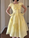 Niulatu Yellow A-Line Fashion Dress HZ1103