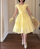 Niulatu Yellow A-Line Fashion Dress HZ1103