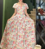 Niulatu V-Neck Printed A-Line Garden Wedding Guest Dress HZ1103