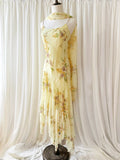 Niulatu Yellow Beaded Chiffon Spaghetti Straps Sheath Prom Dresses HZ1103
