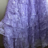Niulatu Lilac V-neck Lace Long Prom Dresses A-line Backless Evening Gowns HZ1103
