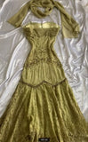Niulatu Spaghetti Straps Mermaid Lace Chiffon Prom Dresses with Beading HZ1103