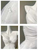 Niulatu Pearl Butterfly Tulle White French A-Line Spaghetti Straps Birthday Dresses HZ1103