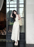 Niulatu Butterfly Embroidery Dress French Summer Vacation Waist Gentle Dress HZ1103