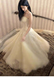 Niulatu Light Apricot Spaghetti Straps Tulle A-Line Birthday Prom Dresses HZ1103