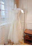 Niulatu Light Apricot Spaghetti Straps Tulle A-Line Birthday Prom Dresses HZ1103