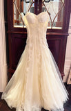 Niulatu Light Apricot Spaghetti Straps Tulle A-Line Birthday Prom Dresses HZ1103