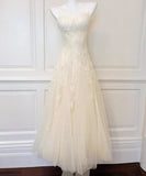 Niulatu Light Apricot Spaghetti Straps Tulle A-Line Birthday Prom Dresses HZ1103