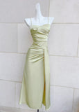 Niulatu French Spaghetti Strap Satin Mermaid Evening Gowns HZ1103