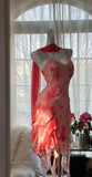 Niulatu Vintage Spaghetti Straps Chiffon Ruffle Bodycon Short Prom Dresses HZ1103