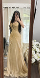 Niulatu Spaghetti Straps Beaded Chiffon Mermaid Prom Dresses Vintage Evening Gowns HZ1103