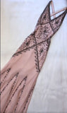 Niulatu V-neck Chiffon Sheath Beaded Prom Dresses HZ1103